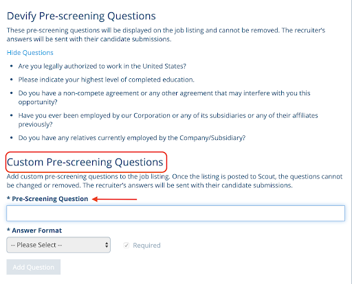 How Can I Create Pre-Screening Questions For My Jobs? – Scout